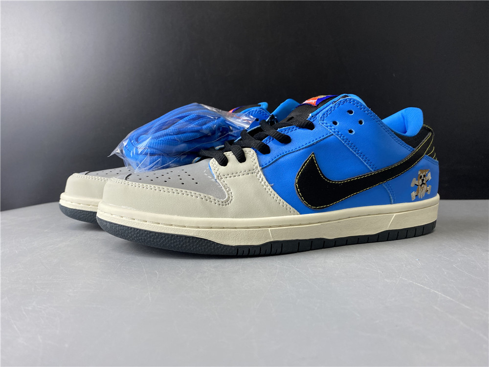 Instant Skateboard x Nike Dunk SB Low Blue Black White CZ5128-400