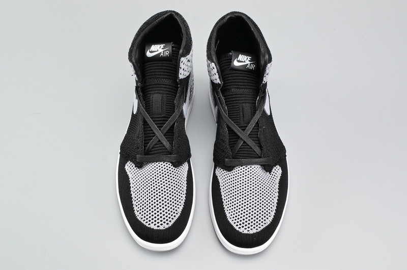 Air Jordan 1 Flyknit “Shadow” Black/Medium Grey-White mens 919704-003