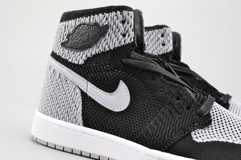 Air Jordan 1 Flyknit “Shadow” Black/Medium Grey-White mens 919704-003