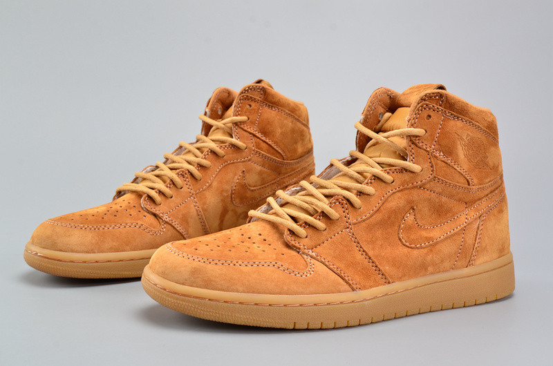 Air Jordan 1 Retro High OG “Wheat”  Golden Harvest/Elemental Gold mens 555088-710
