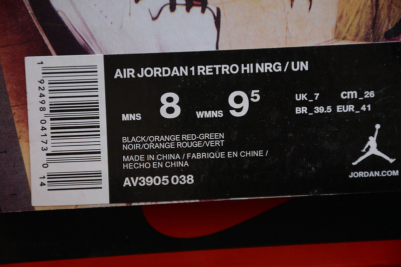 SoleFly x Air Jordan 1 Retro High OG Black/Team Orange-Fir AV3905-038