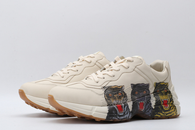 GC Rhyton Leather Sneaker With Tigers 576050 DRW00 9014