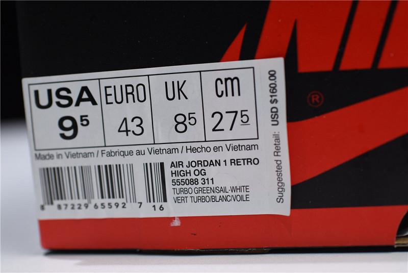 Air Jordan 1 Retro High OG “Turbo Green” 555088-311