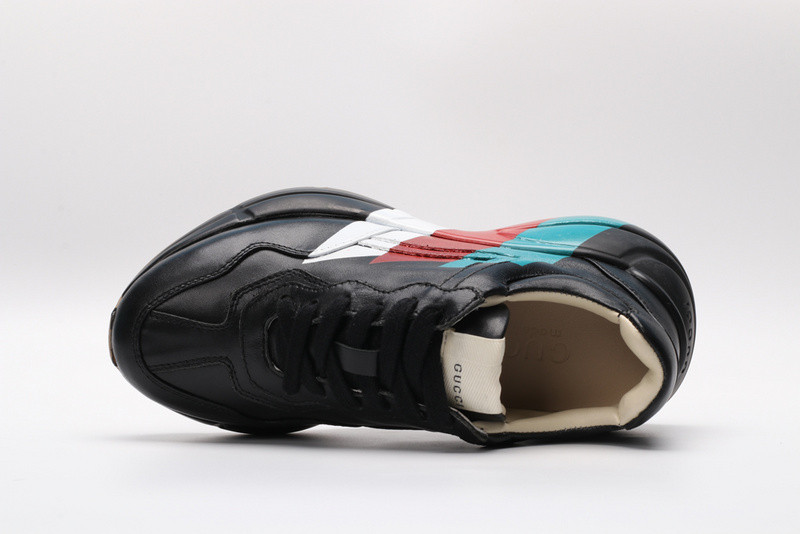 GC Rhyton Web Print Leather Sneaker 523535 DRW00 1000