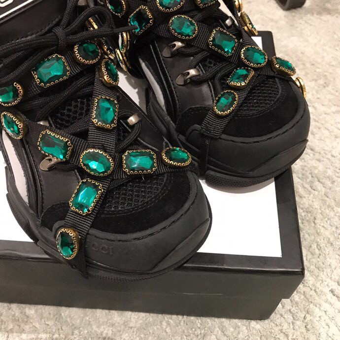 GC Black Flashtrek Sneakers With Removable Crystals