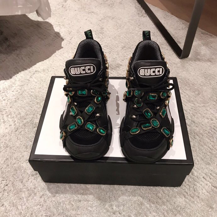 GC Black Flashtrek Sneakers With Removable Crystals