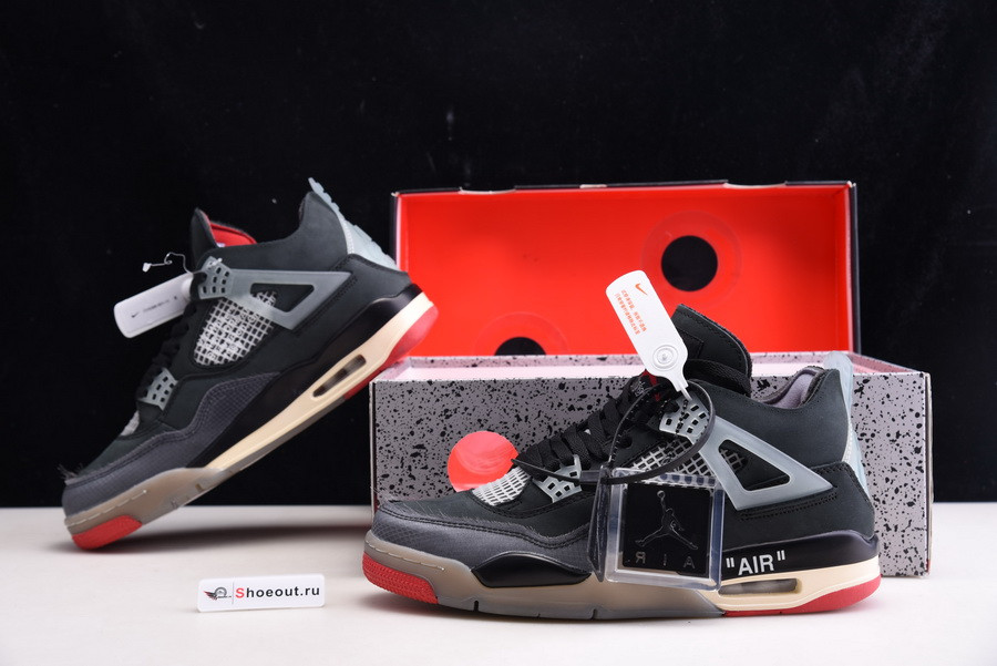 OFF White x Air Jordan 4 “Bred” CV9388-001
