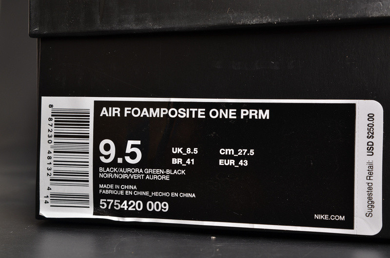 Nike Air Foamposite One PRM “Abalone” Black/Aurora Green mens 575420-009