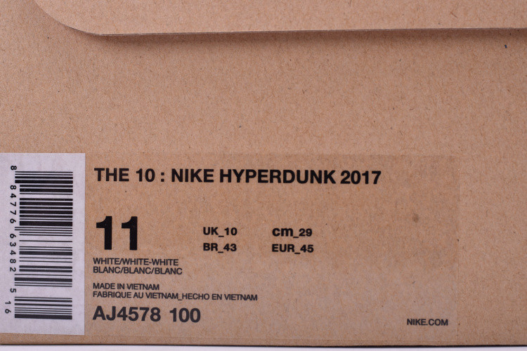 OF x Nike Hyperdunk 2017 FK THE TEN 10 Virgil Abloh  MENS AJ4578-100