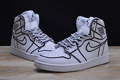 Nike Air Jordan 1 Retro “Comic 3D Pencil” White Hand-Painted MENS  AA4724-110